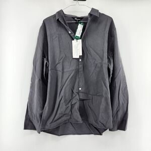 The Commons Men's Dark Grey Medium Short Luxe Going Out Shirt‎ NWT